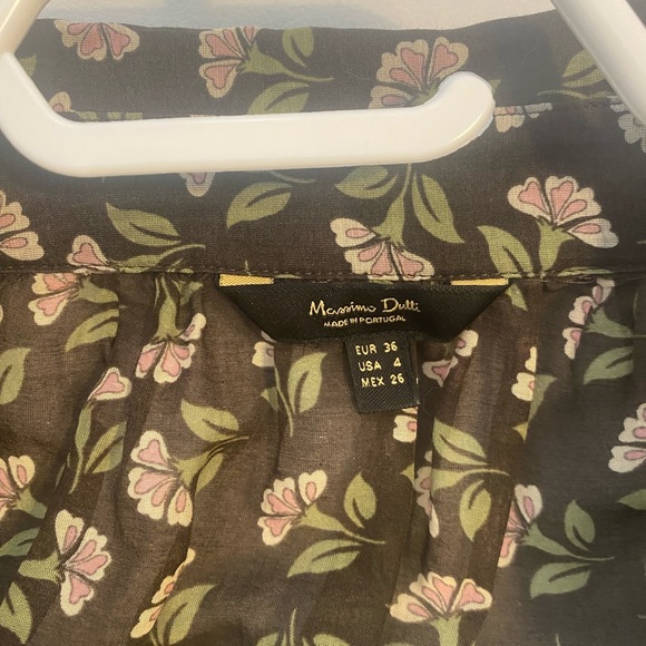 Retro style blouse with Flower patterns / Massimo Dutti / Small - Picture 3 of 4